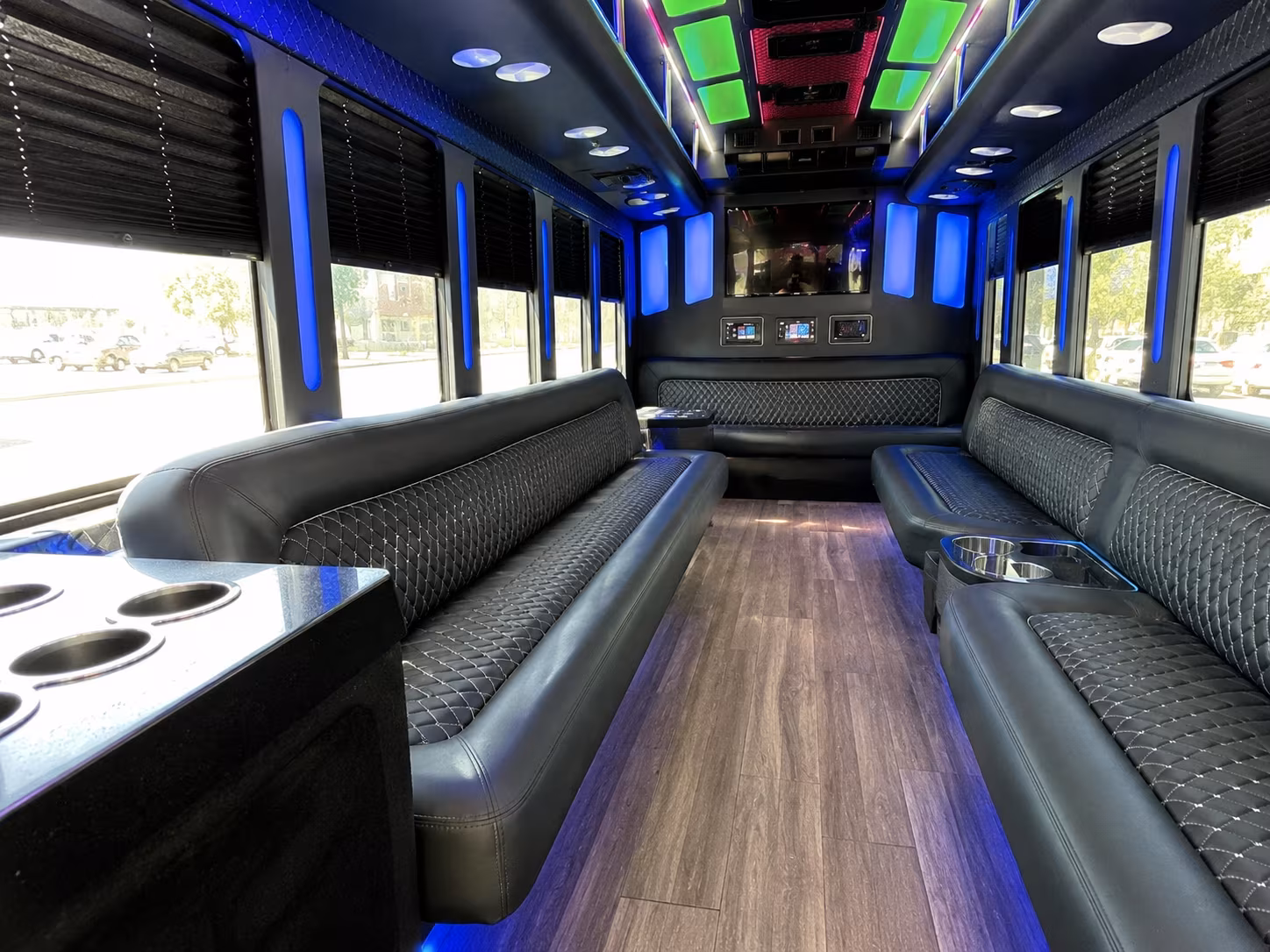 everett 15 passenger party bus inside
